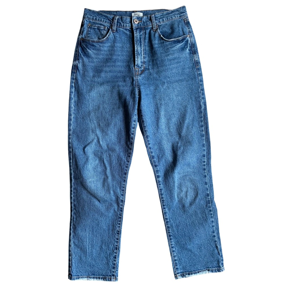 Kensie Jeans Emilia Ultra High Rise‎ Straight Leg Denim Jeans Medium Wash 6/28